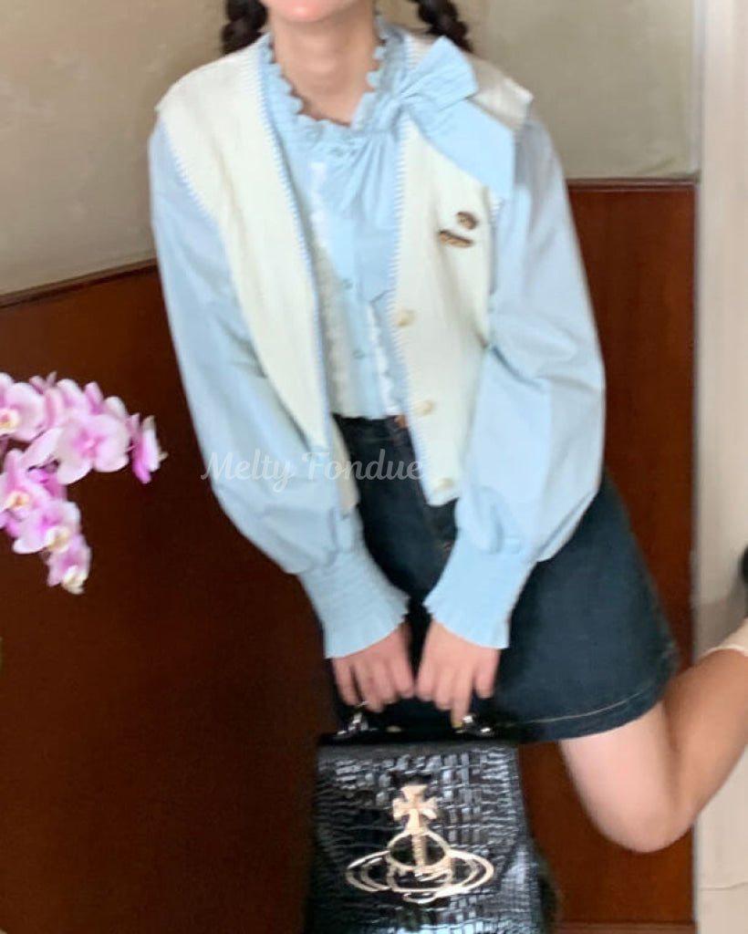 午後のティータイムに咲くお花ブラウス