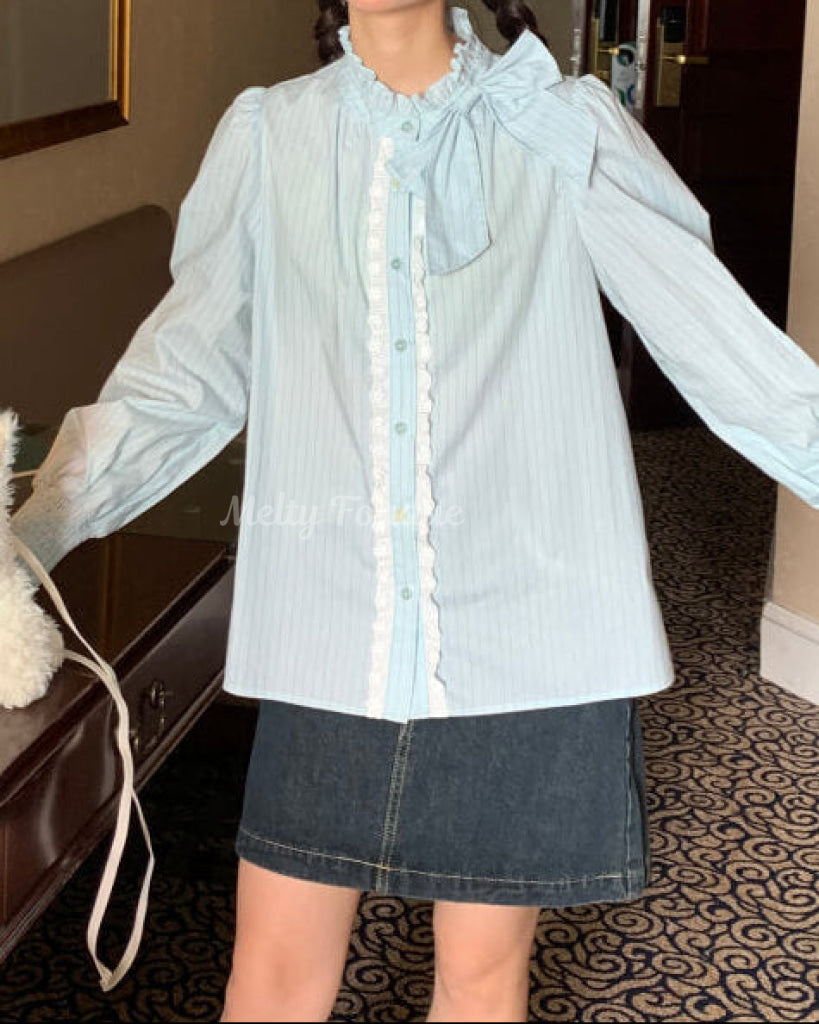 午後のティータイムに咲くお花ブラウス