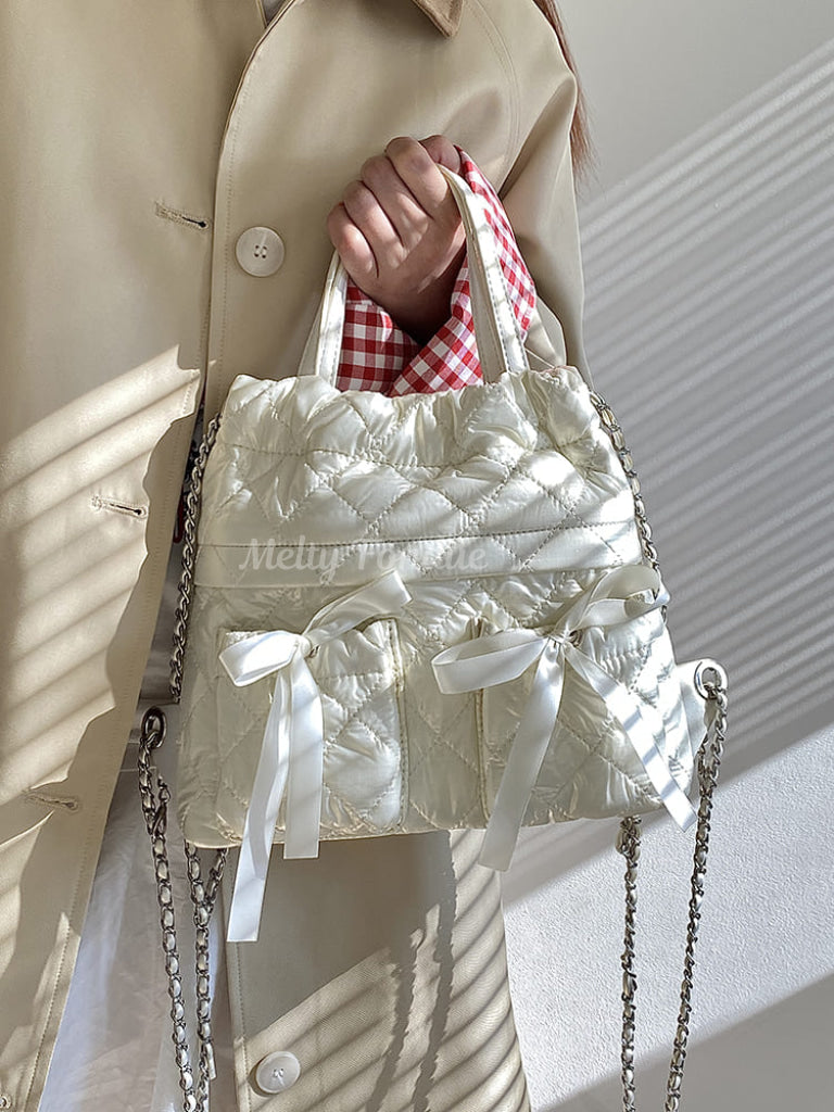 公式】真っ白な想いのキルティングリボンバッグ - プリンセスガーリー