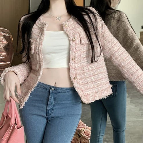 【軽やかツイード】内緒のお出かけとお嬢様アウター（全2色）