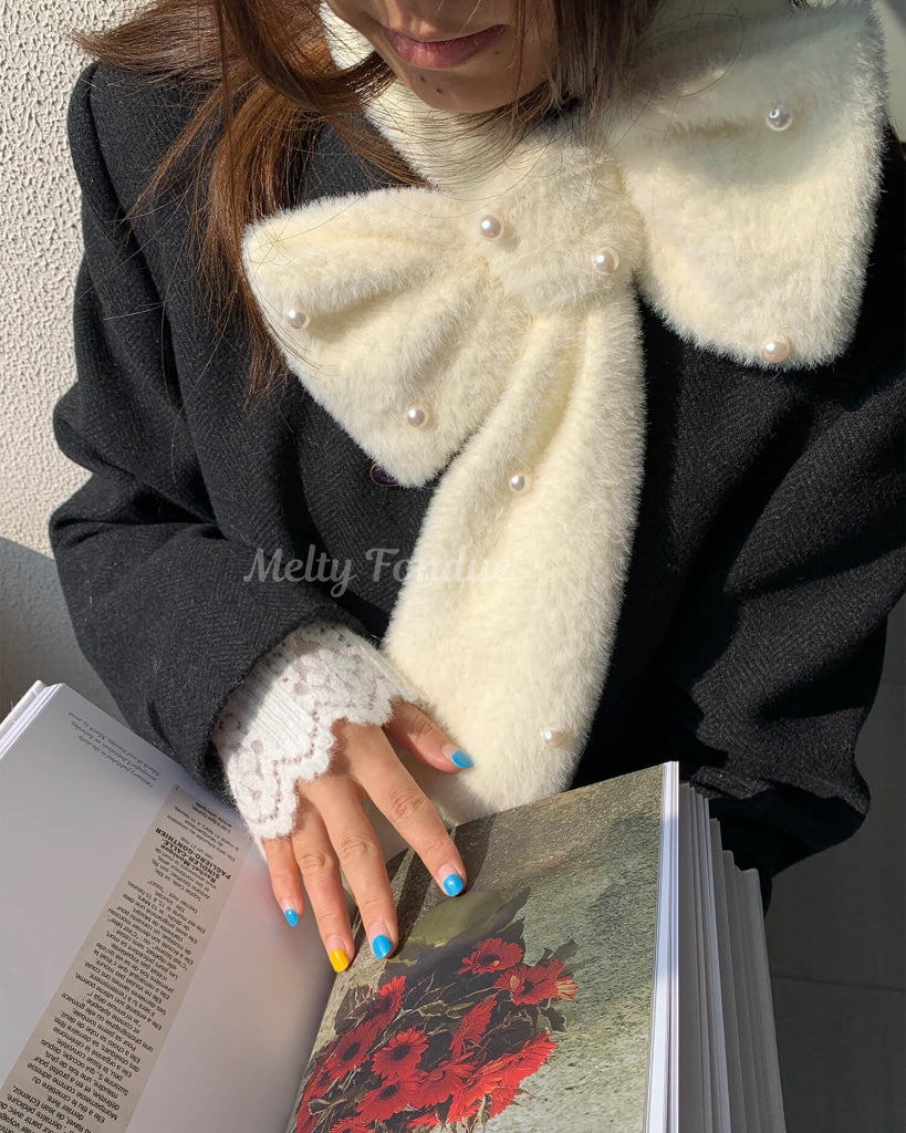 《主役級ふわふわリボン》ときめきを包むリボンマフラー（全3色）