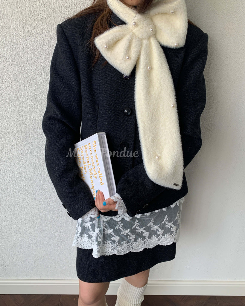 《主役級ふわふわリボン》ときめきを包むリボンマフラー（全3色）